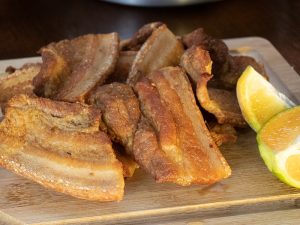 Pancetta com geleia de pimenta